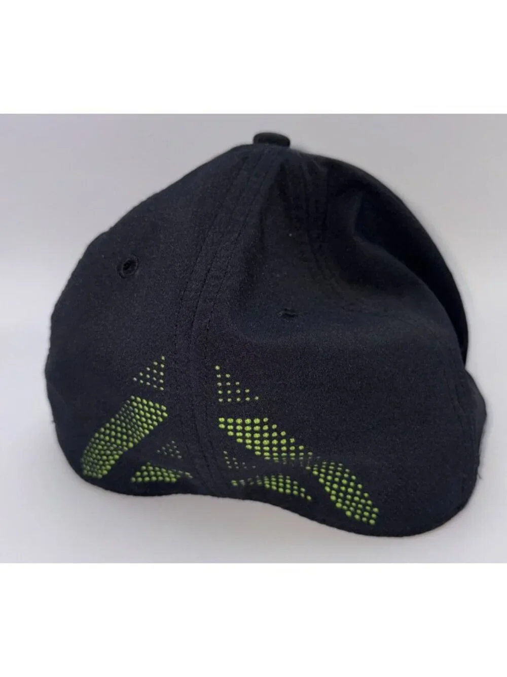 Under Armour HeatGear Stretch Fit Hat Cap Black Neon Green LG XL Golf Running